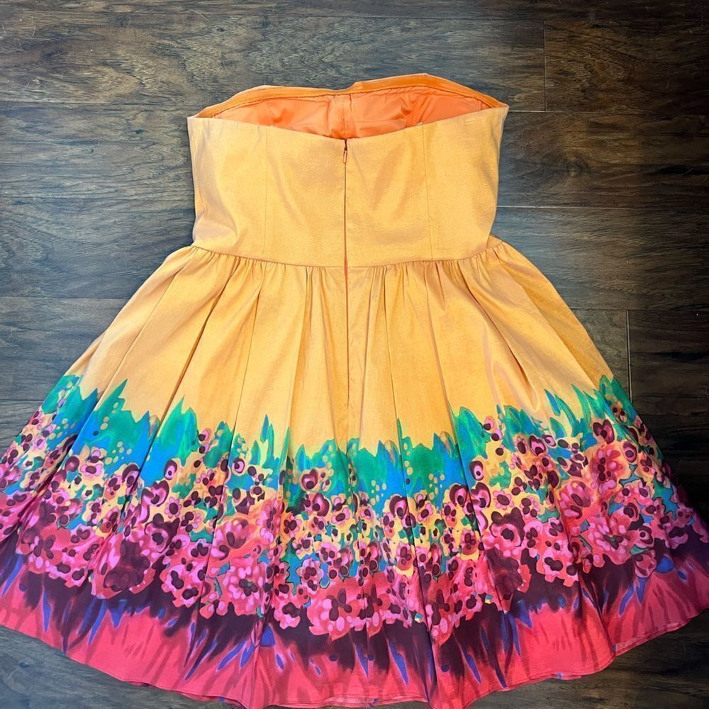 Strapless Aqua Dress. Size 12. - Picture 5 of 8